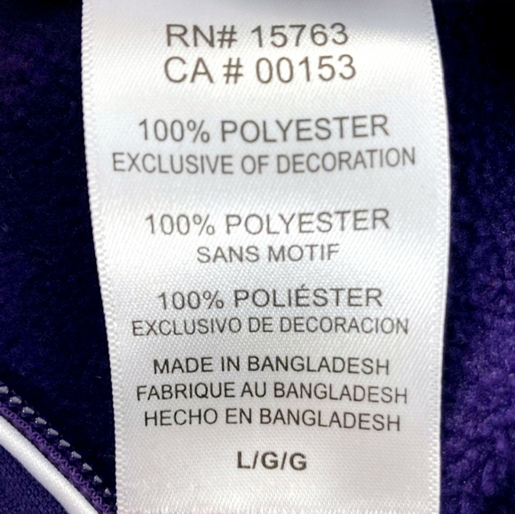 Athleticwear University of Washington Purple Sweatshirt/Jacket - sz. LG - Picture 6 of 7